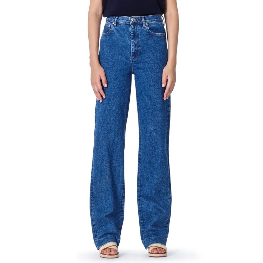 A.P.C. Spring High Rise Straight Leg Jeans Blue Denim Sz 24
